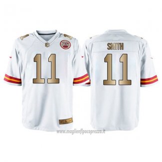Maglia NFL Gold Game Kansas City Chiefs Smith Bianco