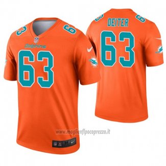 Maglia NFL Legend Miami Dolphins 63 Michael Deiter Inverted Arancione