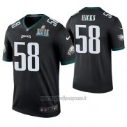 Maglia NFL Legend Philadelphia Eagles Jordan Hicks Nero Super Bowl Lii Champions Color Rush