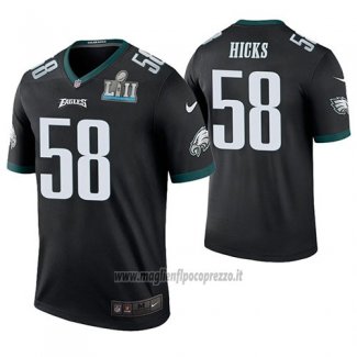 Maglia NFL Legend Philadelphia Eagles Jordan Hicks Nero Super Bowl Lii Champions Color Rush