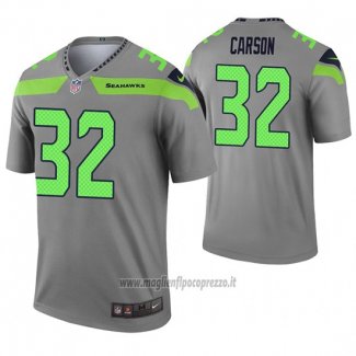 Maglia NFL Legend Seattle Seahawks 32 Chris Carson Inverted Grigio