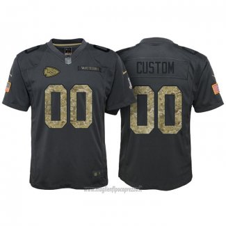 Maglia NFL Limited Bambino Kansas City Chiefs Personalizzate 2016 Salute To Service Nero