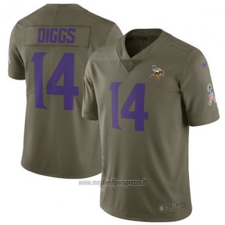 Maglia NFL Limited Bambino Minnesota Vikings 14 Diggs 2017 Salute To Service Verde