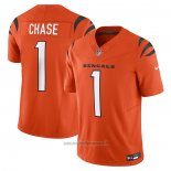 Maglia NFL Limited Cincinnati Bengals Ja'marr Chase Vapor F.u.s.e. Arancione