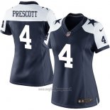 Maglia NFL Limited Donna Dallas Cowboys 4 Dak Prescott Throwback Alternate Blu
