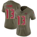 Maglia NFL Limited Donna Tampa Bay Buccaneers 13 Mike Evans Verde Stitched 2017 Salute To Service