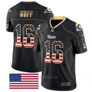 Maglia NFL Limited Los Angeles Ram Goff Rush USA Flag Nero
