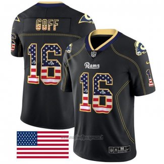 Maglia NFL Limited Los Angeles Ram Goff Rush USA Flag Nero