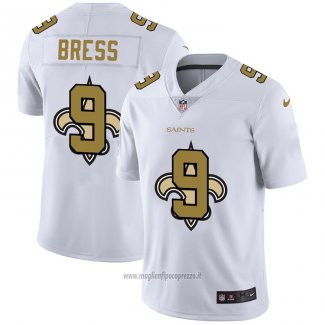 Maglia NFL Limited New Orleans Saints Bress Logo Dual Overlap Bianco