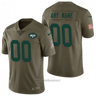 Maglia NFL Limited New York Jets Personalizzate 2017 Salute To Service Verde
