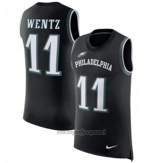 Maglia NFL Limited Philadelphia Eagles Senza Maniche 11 Wentz Nero