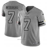 Maglia NFL Limited Pittsburgh Steelers Roethlisberger Team Logo Gridiron Grigio