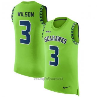 Maglia NFL Limited Seattle Seahawks Senza Maniche 3 Wilson Verde