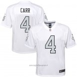 Maglia NFL Game Bambino Las Vegas Raiders Derek Carr Bianco Color Rush