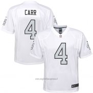 Maglia NFL Game Bambino Las Vegas Raiders Derek Carr Bianco Color Rush