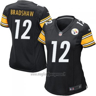 Maglia NFL Game Donna Pittsburgh Steelers Bradshaw Nero