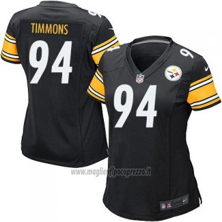 Maglia NFL Game Donna Pittsburgh Steelers Timmons Nero