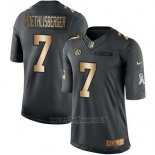 Maglia NFL Gold Anthracite Pittsburgh Steelers Roethlisberger Salute To Service 2016 Nero