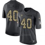 Maglia NFL Limited Arizona Cardinals 40 Pat Tillman Nero Stitched 2016 Salute To Service