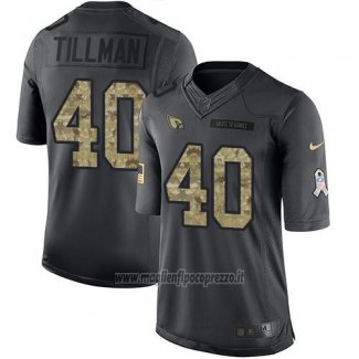 Maglia NFL Limited Arizona Cardinals 40 Pat Tillman Nero Stitched 2016 Salute To Service