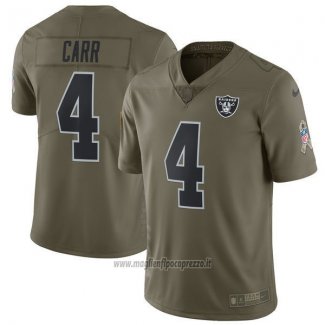 Maglia NFL Limited Bambino Las Vegas Raiders 4 Carr 2017 Salute To Service Verde