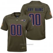 Maglia NFL Limited Bambino New England Patriots Personalizzate Salute To Service Verde