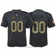 Maglia NFL Limited Bambino Philadelphia Eagles Personalizzate 2016 Salute To Service Nero