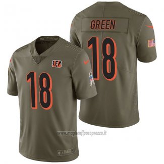 Maglia NFL Limited Cincinnati Bengals 18 A.j. Green 2017 Salute To Service Verde
