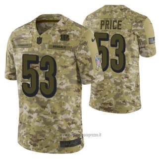 Maglia NFL Limited Cincinnati Bengals 53 Billy Price 2018 Salute To Service Camuffamento