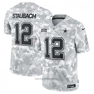 Maglia NFL Limited Dallas Cowboys Roger Staubach 2024 Salute To Service Retired Grigio