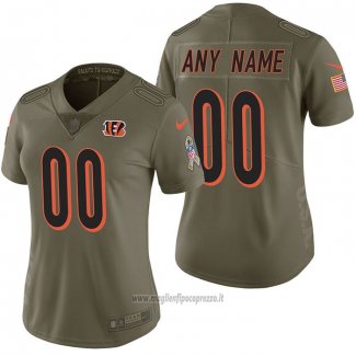 Maglia NFL Limited Donna Cincinnati Bengals Personalizzate 2017 Salute To Service Verde