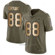 Maglia NFL Limited Donna Dallas Cowboys 88 Dez Bryant Verde Or Stitched 2017 Salute To Service
