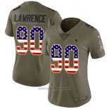 Maglia NFL Limited Donna Dallas Cowboys 90 Demarcus Lawrence Verde USA Flag Stitched 2017 Salute To Service