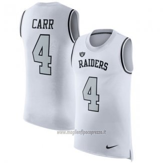 Maglia NFL Limited Las Vegas Raiders Senza Maniche 4 Carr Bianco