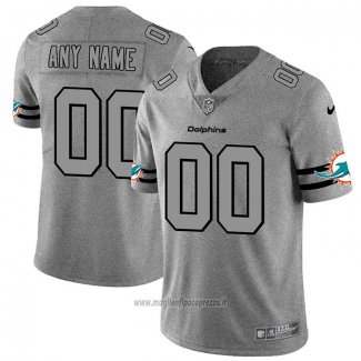 Maglia NFL Limited Miami Dolphins Personalizzate Team Logo Gridiron Grigio