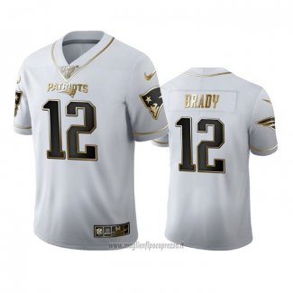 Maglia NFL Limited New England Patriots Brady Golden Edition Bianco