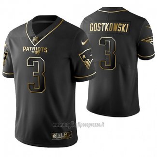 Maglia NFL Limited New England Patriots Stephen Gostkowski Golden Edition Nero