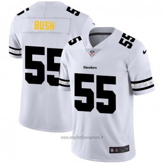 Maglia NFL Limited Pittsburgh Steelers Bush Team Logo Fashion Bianco