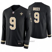Maglia NFL Therma Manica Lunga New Orleans Saints Drew Brees Nero