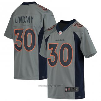 Maglia NFL Game Bambino Denver Broncos Phillip Lindsay Inverted Grigio