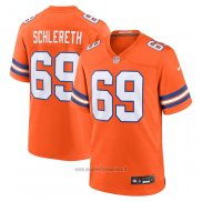 Maglia NFL Game Denver Broncos Mark Schlereth Mile High Collection 1977 Throwback Retired Arancione