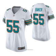 Maglia NFL Game Donna Miami Dolphins Jerome Baker Throwback Bianco