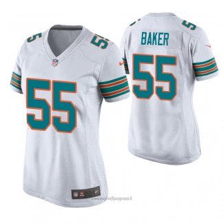 Maglia NFL Game Donna Miami Dolphins Jerome Baker Throwback Bianco