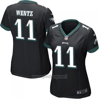 Maglia NFL Game Donna Philadelphia Eagles Wentz Nero