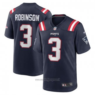 Maglia NFL Game New England Patriots James Robinson Blu