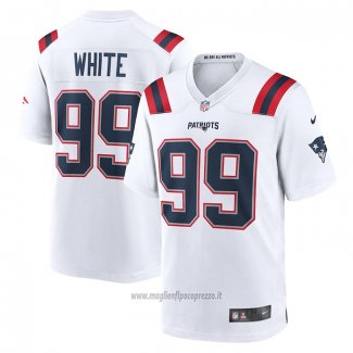 Maglia NFL Game New England Patriots Keion White Bianco