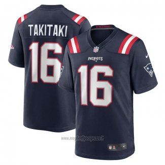 Maglia NFL Game New England Patriots Sione Takitaki Blu