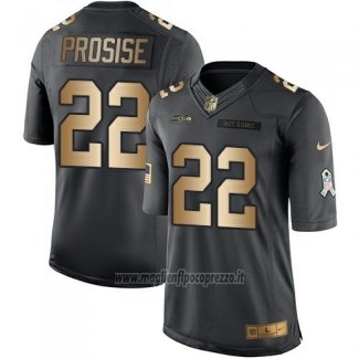 Maglia NFL Gold Anthracite Seattle Seahawks Prosise Salute To Service 2016 Nero