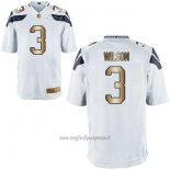 Maglia NFL Gold Game Seattle Seahawks Wilson Bianco