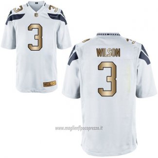 Maglia NFL Gold Game Seattle Seahawks Wilson Bianco